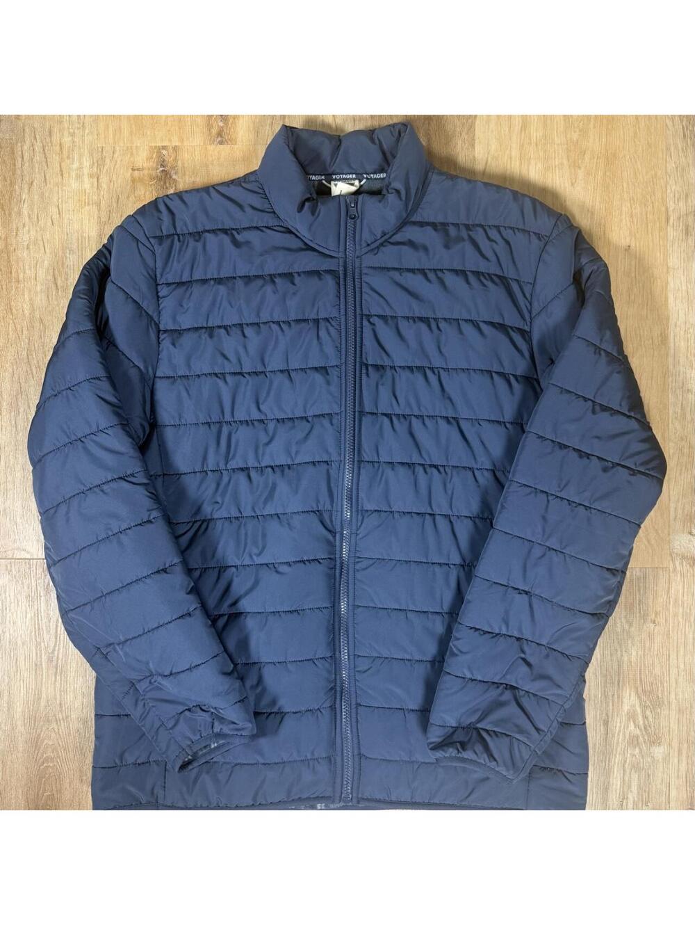 Voyager Navy Blue Flannel-Lined Puffer Jacket – Men’s Size L